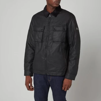 Barbour International Mens Accelerator Baffins Wax Jacket - Black - XXL