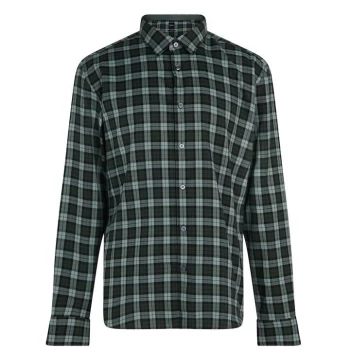 Hugo Boss Reid Check Shirt Open Green Size L Men