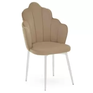 Interiors By PH Velvet Dining Chair Mink Chrome Legs