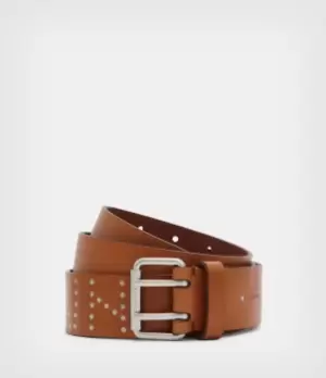 Remi AllSaints Womens Leather Belt, Tan, Size: S