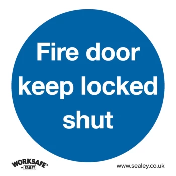 Safety Sign - Fire Door Keep Locked Shut - Self-Adhesive