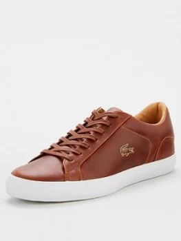 Lacoste Lerond Leather Trainers - Brown, Size 11, Men