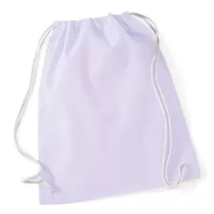 Westford Mill Cotton Gymsac Bag - 12 Litres (One Size) (Lavender/White)