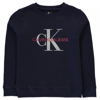 Calvin Klein Junior Boys Monogram Terry Sweatshirt - Peacoat