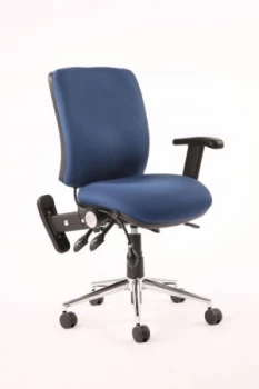 Chiro Medium Back Chair Blue With Adjustable And Folding Arms KC0004