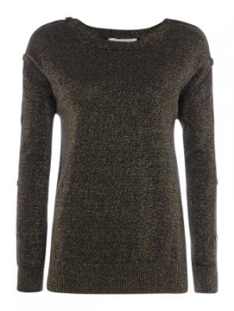 Michael Kors Lurex button sweater Gold