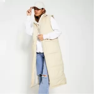 I Saw It First Midi Padded Gilet - Brown