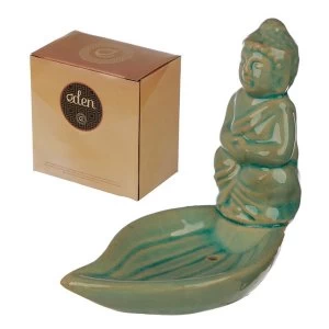 Green Thai Buddha and Leaf Eden Incense Burner