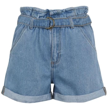 SoulCal Paper Bag Shorts Ladies - Mid Wash