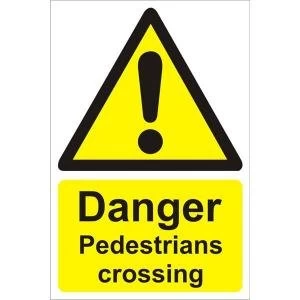 Warehouse Sign 400x600 Plastic Danger Pedestrians crossing Ref