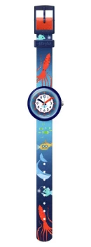 Flik Flak Sea La Vie Sea Treasures Blue Recycled PET Watch