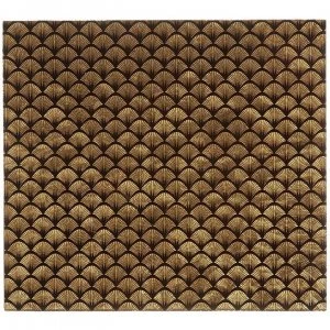 Biba Glass Gold Fan Print Placemats Set of 2 - Gold