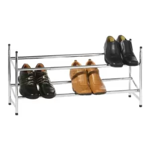 Premier Housewares 2-Tier Extendable Shoe Rack - Chrome