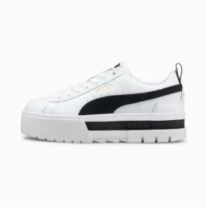 PUMA Mayze Womens Sneakers, White/Black Size 6 Shoes