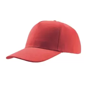 Atlantis Liberty Five Heavy Brush Cotton 5 Panel Cap (One Size) (Red)