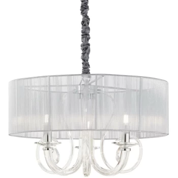 Ideal Lux Swan - 3 Light Multi Arm Pendant Light Silver