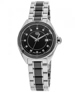 Tag Heuer Formula 1 Quartz Black Diamond Dial Steel and Ceramic Womens Watch WBJ141AB.BA0973 WBJ141AB.BA0973