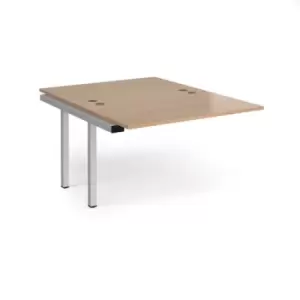 Bench Desk Add On 2 Person Rectangular Desks 1200mm Beech Tops With Silver Frames 1600mm Depth Connex