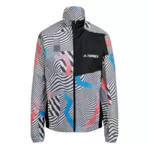 adidas Terrex Trail Running Printed Wind Jacket Womens - White