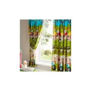 Farmyard Fully Lined Curtains 66x72" Farm Animals, Childrens Bedroom