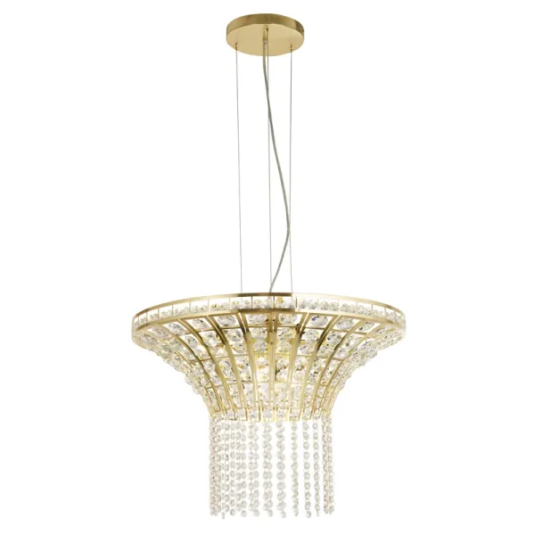 Searchlight Gemma 8 Light Chandelier - Satin Brass