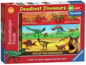 Deadliest Dino Giant Floor Puzzle 60 Pieces