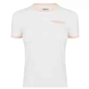 SoulCal Embroidered Ringer T Shirt Womens - White