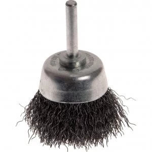 Faithfull Stainless Steel Crimped Wire Cup Brush 70mm 6mm Shank