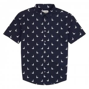 Jack Wills Laundered SS ShirtIB13 - Navy AOP