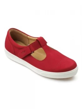 Hotter Lily casual t bar shoes Crimson