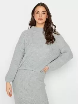 Long Tall Sally Funnel Neck Grey Jumper, Grey, Size 8-10, Women