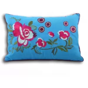 Riva Home Martinique Cushion Cover (35x50cm) (Kingfisher/Magenta) - Kingfisher/Magenta