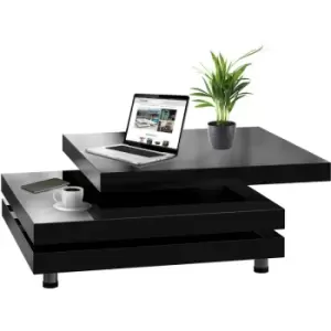 Casaria Coffee Table High Gloss Black 76x76 cm