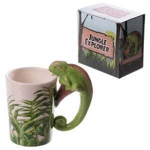 Rainforest Decal Chameleon Ceramic Mug