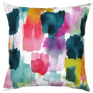 Evans Lichfield Watercolour Outdoor Cushion Cover (One Size) (Ochre Yellow)