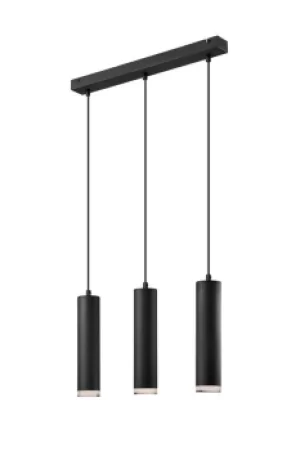 Franco Bar Pendant Ceiling Light Black, 3x E27