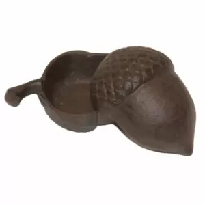 HOMESCAPES Brown Hollow Acorn Key Keeper Cast Iron - Brown