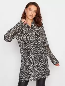 Long Tall Sally Animal Print Longline Shirt - Black, Size 14, Women