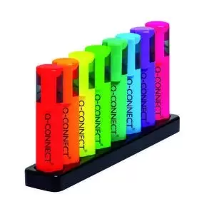 Q-Connect Deskset With 8 Neon Highlighters KF11399 KF11399