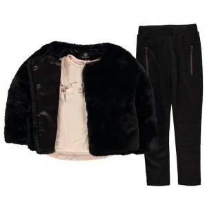 Firetrap 3 Piece Fur Jacket Set Infant Girls - Black