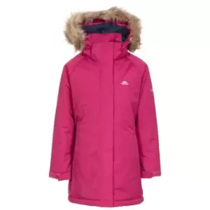 Trespass Childrens Girls Fame Waterproof Parka Jacket (9-10 Years) (Cranberry)