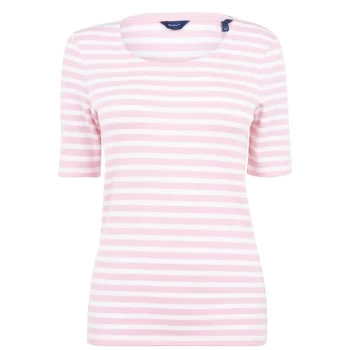 Gant Stripe T Shirt - Pink