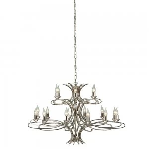 18 Light Chandelier Polished Nickel Plate Finish, E14