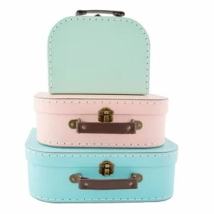 Sass & Belle Pastel Retro Suitcase 3Pcs Set