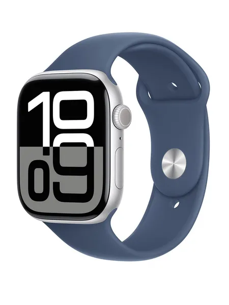 Apple Watch SE (2nd Gen), 40mm, Silver Aluminium Case, GPS [2024] - Denim Sport Band - S/M