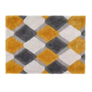 Origins 3D Geo Rug Shaggy Ochre 120 x 170cm