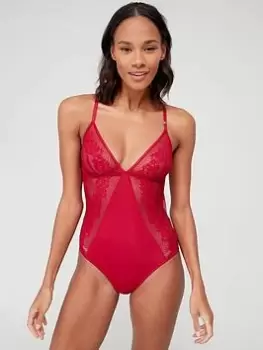 Tommy Hilfiger Lace Bodysuit - Red, Size S, Women