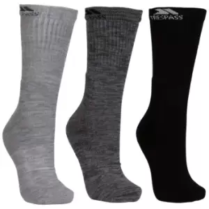 Trespass Mens Jackbarrow Trekking Socks (Pack Of 3) (UK 7-11) (Carbon Melange/Stone Melange/Black)