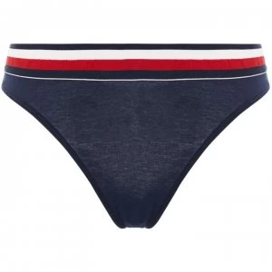 Tommy Bodywear Signature Stripe Thong - Navy