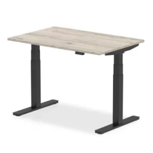 Air 1200 x 800mm Height Adjustable Desk Grey Oak Top Black Leg